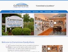 Tablet Screenshot of cornerstonefamilyvision.com